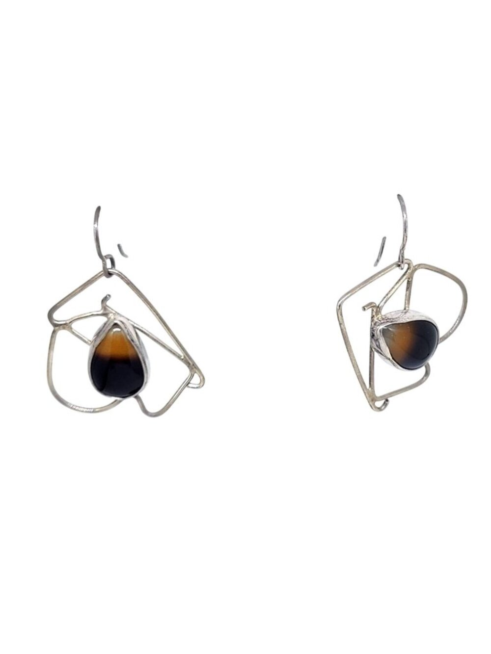 Earrings Silver Tear Drop Mookaite Jasper 18mm x 15mm Silver Frame 35mm x 30mm 7